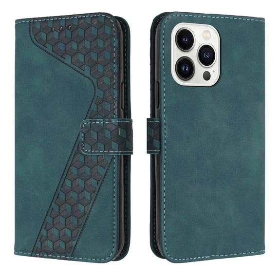 SaniMore Wallet Case for iPhone 14 Pro Max 6.7" 2022, Durable PU Leather Case Kickstand Magnetic Clasp Cash Pocket Card Holders Shockproof Anti-drop Full Body Protective Case, Green