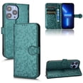 thumbnail image 1 of SaniMore Wallet Case for iPhone 15 Pro Max 6.7" 2023, Glitter PU Leather Case Polka Dot Card Slots Cash Pocket Kickstand Removeable Wrist Strip Magnetic Clasp All-around Protective Cover, Green, 1 of 5