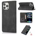 thumbnail image 1 of SaniMore Wallet Case for iPhone 15 Pro Max 6.7" 2023, Magnetic Folio PU Leather Cover Bracket Card Slots Cash Pocket All-around Protective Shockproof Anti-fall Business Shell, Black, 1 of 9