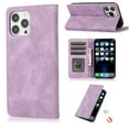 thumbnail image 1 of SaniMore Wallet Case for iPhone 15 Pro Max 6.7" 2023, Magnetic Folio PU Leather Cover Bracket Card Slots Cash Pocket All-around Protective Shockproof Anti-fall Business Shell, Purple, 1 of 8
