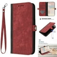 thumbnail image 1 of SaniMore Wallet Case for iPhone 15 Pro Max 6.7" 2023, Retro PU Leather Case Card Slots Cash Pocket Kickstand Removeable Lanyard Shockproof Anti-fall Full Protective Magnetic Cover, Red, 1 of 7