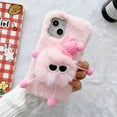 thumbnail image 1 of SaniMore for iPhone 13 6.1" Warm Cute Plush Briquette Case, Fluffy Furry Back Case for iPhone 13 Full Body Protective Case Ladies Women Girls, Pink, 1 of 7