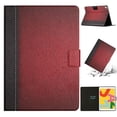 thumbnail image 1 of SaniMore for iPad 10.2" (9th/8th/7th Generation, 2021/2020/2019) Case, Auto Sleep/Wake, PU Leather Patchwork Magnetic Wallet Cover Support Card Slot & Kickstand Shockproof Protective Shell, Red, 1 of 7