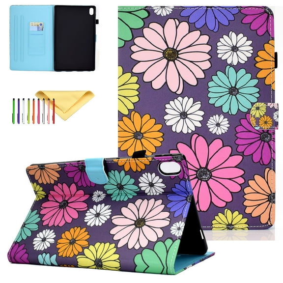 SaniMore iPad 10th Gemeration 2022 Covers and Cases, iPad 10.9 inch 10th Gen Cover with Pencil Holder, PU Leather Skin with Card Slots Auto Sleep/Wake Stand Smart Cover, Daisy