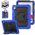 thumbnail image 1 of SaniMore for iPad 10th Generation 10.9" 2022 Back Case with 360° Rotating Kickstand Holder Screen Protector Tri-layer Heavy Duty Drop-resistant Shockproof Case for iPad 10th Gen 2022, Blue, 1 of 8