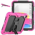 thumbnail image 1 of SaniMore for iPad 10th Generation 10.9" 2022 Case, 3 Layers Multi-Functional Cover Support Multi-Angle Kickstand & Adjustable Shoulder Strap Shockproof Protective Shell, Rose, 1 of 7