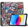 thumbnail image 1 of SaniMore for iPad 10th Generation 10.9" 2022 Case, Auto Sleep/Wake, PU Leather Case with Tri-Fold Kickstand & Pencil Holder Shockproof Protective Case for Women Men, Graffiti, 1 of 9