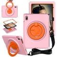 thumbnail image 1 of SaniMore for iPad 10th Generation 10.9" 2022 Case, Kid-friendly Shockproof EVA Tri-layer Protective Case with Shoulder Strap Screen Protector Rotating Holder/Kickstand for iPad 10th Gen, Pink, 1 of 8