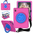 thumbnail image 1 of SaniMore for iPad 10th Generation 10.9" 2022 Case, Kid-friendly Shockproof EVA Tri-layer Protective Case with Shoulder Strap Screen Protector Rotating Holder/Kickstand for iPad 10th Gen, Rose, 1 of 7