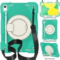 thumbnail image 1 of SaniMore for iPad 10th Generation 10.9" 2022 Case with Pencil Holder, 3-Layer Protection Cover Built-in Shoulder & Handle Strap & Kickstand Military Grade Shockproof Protective Shell, Mint, 1 of 8