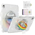 thumbnail image 1 of SaniMore for iPad 10th Generation 10.9" 2022 Cover with 360° Rotating Rainbow Wristlet Pencil Holder, Hidden Bracket Heavy Duty Protective Shockproof Slim Drop Resistant Shell, White, 1 of 8