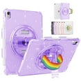 thumbnail image 1 of SaniMore for iPad 10th Generation 10.9" 2022 Cover with 360° Rotating Rainbow Wristlet Pencil Holder, Hidden Bracket Heavy Duty Protective Shockproof Slim Drop Resistant Shell, Purple, 1 of 8