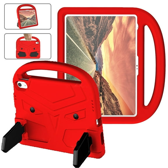 SaniMore for iPad 10th Generation 10.9" 2022 Kids Case, EVA Lightweight Case with Handle & Foldable Kickstand Shockproof Protective Case for iPad 10th Gen Girls Boys, Red