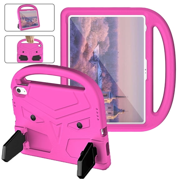 SaniMore for iPad 10th Generation 10.9" 2022 Kids Case, EVA Lightweight Case with Handle & Foldable Kickstand Shockproof Protective Case for iPad 10th Gen Girls Boys, Pink