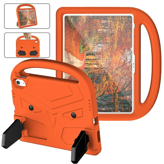 SaniMore for iPad 10th Generation 10.9" 2022 Kids Case, EVA Lightweight Case with Handle & Foldable Kickstand Shockproof Protective Case for iPad 10th Gen Girls Boys, Orange