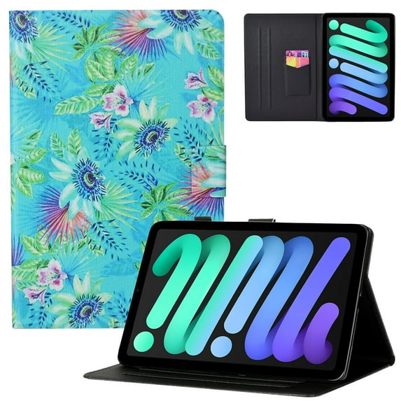 SaniMore for iPad 10th Generation 10.9" 2022 Magnetic Clasp Case, PU Leather Case with Card Slot & Kickstand Shockproof Protective Case for iPad 10th Generation Women Men, Flowers & Plants