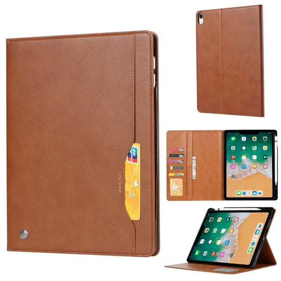 SaniMore for iPad 10th Generation 10.9" 2022 Wallet Case, PU Leather Case with Card Slot & Kickstand Pencil Holder Shockproof Protective Case for iPad 10th Generation Women Men, Brown