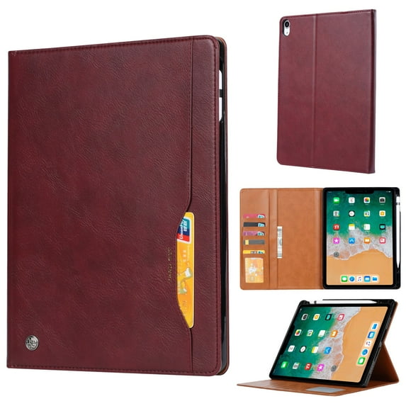 SaniMore for iPad 10th Generation 10.9" 2022 Wallet Case, PU Leather Case with Card Slot & Kickstand Pencil Holder Shockproof Protective Case for iPad 10th Generation Women Men, Winered