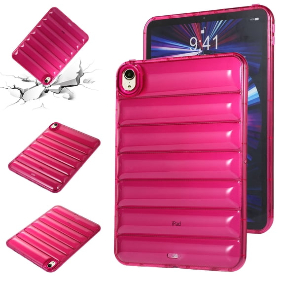 SaniMore for iPad Air 11 inch 2024 Back Case, 3D Down Jacket Fashion Design for Girls Women Drop Resistant Shockproof Heavy Duty Ptotective Case for iPad Air 11 inch 2024, Rose