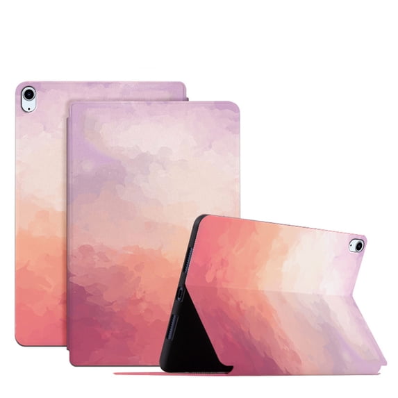 SaniMore for iPad Air 4th/5th Generation 10.9" 2020/2022 Intelligent Power-Saving Case, PU Leather Case with Adjustable Kickstand Shockproof Protective Case for Women Ladies, Peach Powder