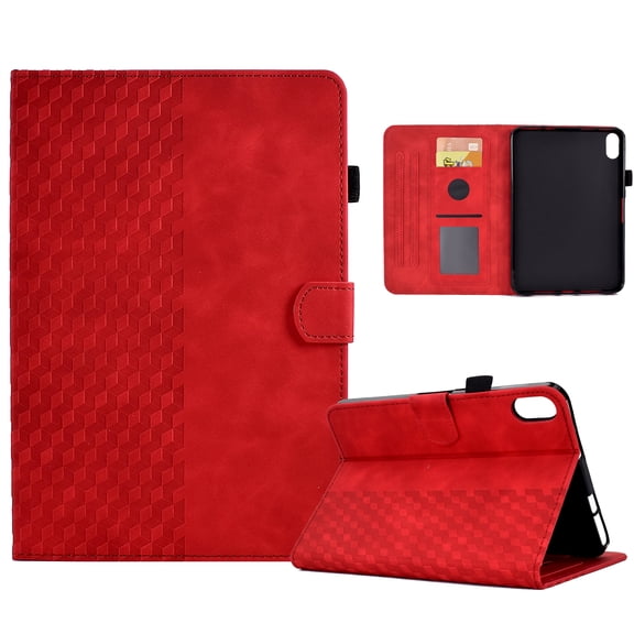SaniMore for iPad Mini 6th Generation 8.3" 2021 Case, Auto Sleep/Wake, PU Leather Magnetic Wallet Cover with Card Slot & Multi-Angle Kickstand Pencil Holder Shockproof Protective Shell, Red