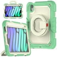 thumbnail image 1 of SaniMore for iPad Mini 6th Generation 8.3" 2021 Case, PC & Silicone Cover with Pencil Holder & 360° Rotating Hand Grip & Ring Kickstand Screen Protector Shockproof Protective Shell, Green, 1 of 7