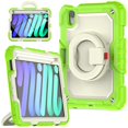 thumbnail image 1 of SaniMore for iPad Mini 6th Generation 8.3" 2021 Case, PC & Silicone Cover with Pencil Holder & 360° Rotating Hand Grip & Ring Kickstand Screen Protector Shockproof Protective Shell, Lime, 1 of 7