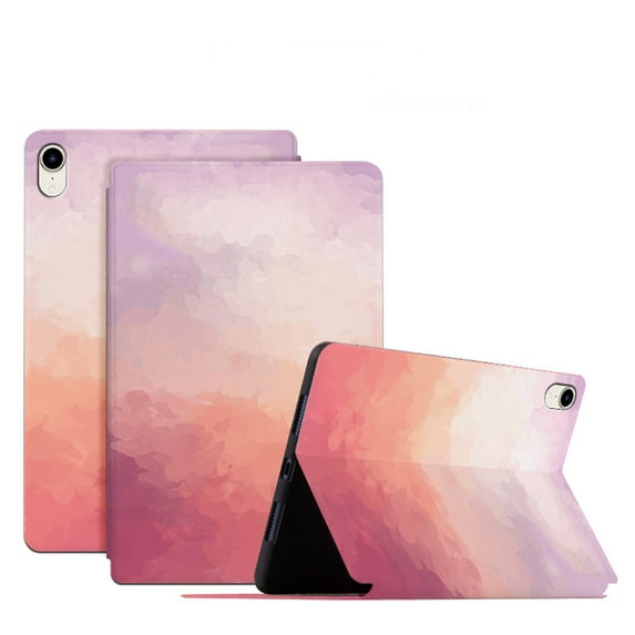 SaniMore for iPad Mini 6th Generation 8.3" 2021 Intelligent Power-Saving Case, PU Leather Case with Adjustable Kickstand Shockproof Protective Case for Women Ladies, Peach Powder