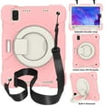 thumbnail image 1 of SaniMore for iPad Mini 6th Generation 8.3" Case with Pencil Holder, 3-Layer Protection Cover Built-in Shoulder & Handle Strap & Kickstand Military Grade Shockproof Protective Shell, Pink, 1 of 8