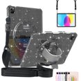 thumbnail image 1 of SaniMore for iPad Pro 11 2022/2021/2020/2018, iPad Air 5th/4th Generation/iPad 10.9" 2020 Cover with 360°Rotating Rainbow Wristlet + Shoudler Strap Pencil Holder, Hidden Bracket Shockproof Shell,Black, 1 of 9