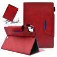 thumbnail image 1 of SaniMore for iPad Pro 11 2022/2021/2020/2018,iPad Air 5th/4th Generation/iPad 10.9" 2020 Wallet Case, Card Slots & Pen Holder [Auto Sleep] PU Leather Kickstand Shockproof Full Protective Cover, Red, 1 of 10