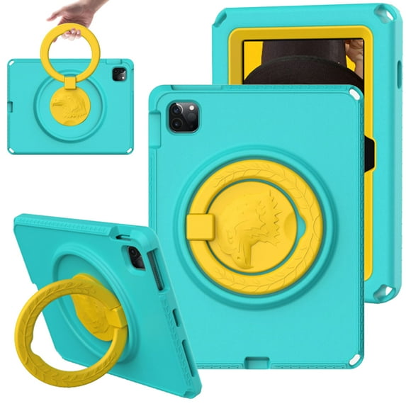 SaniMore for iPad Pro 11 2022/2021/2020/2018,iPad Air 5th/4th Generation/ipad 10.9" 2020 Case, Kid-friendly Shockproof EVA Two-layer Protective Case 360° Rotating Kickstand Anti-fall Csae, Mint