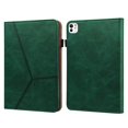 thumbnail image 1 of SaniMore for iPad Pro 11 2024 Embossed Stripe Case, PU Leather Case with Card Slot & Kickstand Pencil Holder & Hand Strap Shockproof Protective Case for Women Men, Green, 1 of 10