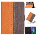 thumbnail image 1 of SaniMore for iPad Pro 11" 4th/3rd/2rd/1st Gen 2022/2021/2020/2018 Case, Auto Sleep/Wake, PU Leather Patchwork Magnetic Wallet Cover Support Card Slot & Kickstand Shockproof Protective Shell, Orange, 1 of 7