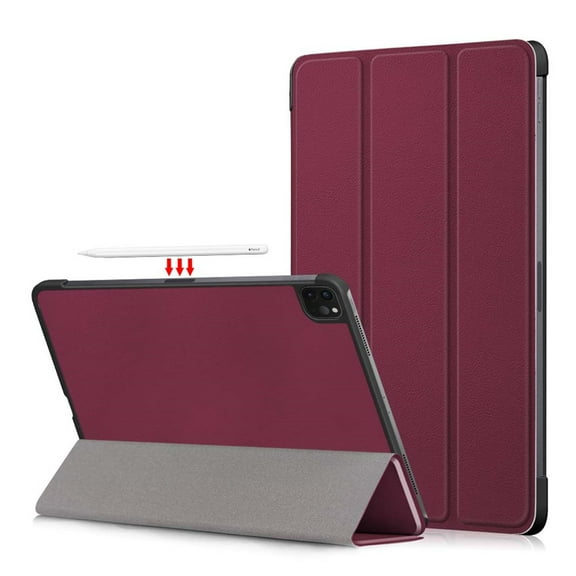 SaniMore for iPad Pro 11" 4th/3rd/2rd/1st Generation 2022/2021/2020/2018 Case, Auto Sleep/Wake, Rugged PC Case with Tri-Fold Kickstand [Support 2nd Gen Pencil Charging], Fit iPad Air 4/5, Winered