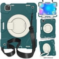thumbnail image 1 of SaniMore for iPad Pro 11" 4th/3rd/2rd/1st Generation 2022/2021/2020/2018 Case with Pencil Holder, 3-Layer Protection Cover with Shoulder Handle Strap Kickstand Shockproof Protective Shell, Deep Green, 1 of 8