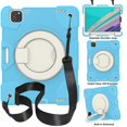 thumbnail image 1 of SaniMore for iPad Pro 11" 4th/3rd/2rd/1st Generation 2022/2021/2020/2018 Case with Pencil Holder, 3-Layer Protection Cover with Shoulder & Handle Strap Kickstand Shockproof Protective Shell, Blue, 1 of 8