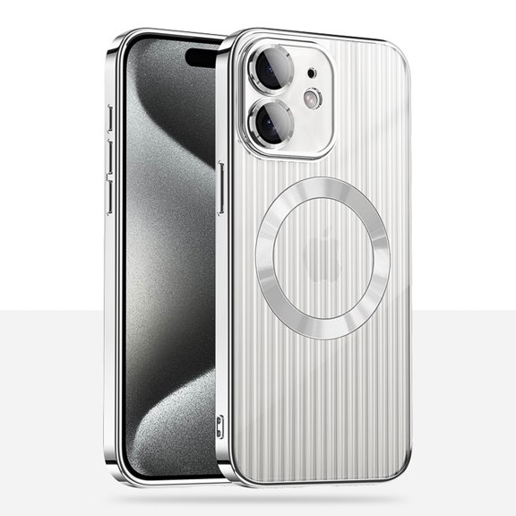 SaniMore for iPhone 11 (2019) Case with Strong Magnetic, [Car Mount], Anti-slip Soft TPU Anti-yellow Back Cover, Camera Protection Anti-scratch Shockproof Plating Bumper for iPhone 11, Silver