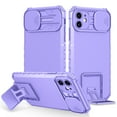 thumbnail image 1 of SaniMore for iPhone 11 Case 2019, for iPhone 11 Phone Case with Slide Camera Cover Built-in Kickstand Dual Layer Hybrid Shockproof Case for iPhone 11 6.1", Purple, 1 of 12