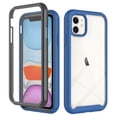 thumbnail image 1 of SaniMore for iPhone 11 Case, Rugged PC Back & TPU Bumpers Two-Layer Structure Transparent Cover with PET Screen Protector Shockproof Protective Shell for iPhone 11, Darkblue, 1 of 6