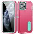 thumbnail image 1 of SaniMore for iPhone 11 Pro 6.1" 2019 Hybird Case, Rugged PC Back Shockproof TPU Shell Metal Hidden Kicksatnd Drop Resistant Anti-slip Heavy Duty Protective Case for iPhone 11 Pro, Rose+Mint, 1 of 8