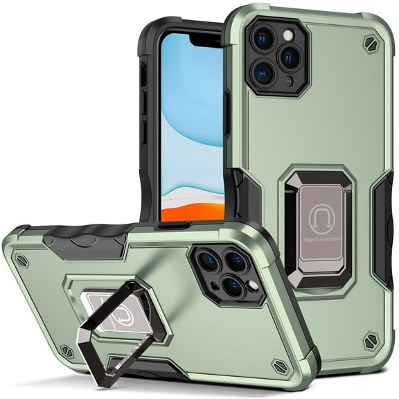 SaniMore for iPhone 11 Pro Case, iPhone 11 Pro Case with Kickstand Armor Magnetic Ring Rugged Protective Military Grade Shockproof Case for iPhone 11 Pro 5.8" 2019, Green