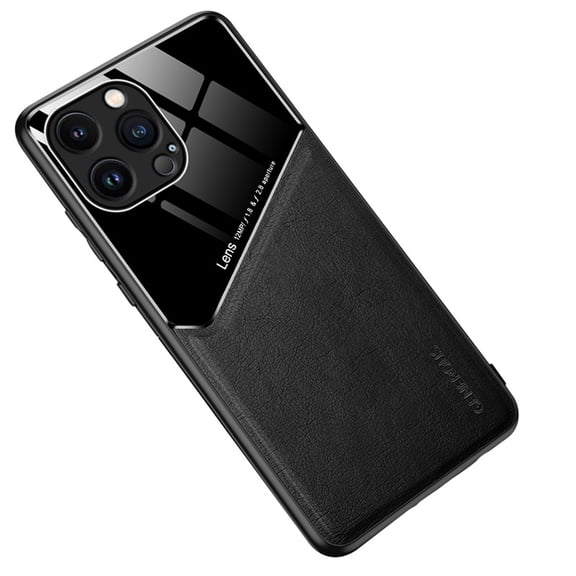 SaniMore for iPhone 11 Pro Case, Lens Protection Built-in Magnetic Patch Slim Lightweight Cover Support Car Mount [TPU Frame & PU Leather] Heavy Duty Protection Shell, Black