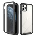thumbnail image 1 of SaniMore for iPhone 11 Pro Case, Rugged PC Back & TPU Bumpers Two-Layer Structure Transparent Cover with PET Screen Protector Shockproof Protective Shell for iPhone 11 Pro, Black, 1 of 7
