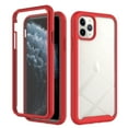 thumbnail image 1 of SaniMore for iPhone 11 Pro Case, Rugged PC Back & TPU Bumpers Two-Layer Structure Transparent Cover with PET Screen Protector Shockproof Protective Shell for iPhone 11 Pro, Red, 1 of 7