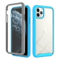 thumbnail image 1 of SaniMore for iPhone 11 Pro Case, Rugged PC Back & TPU Bumpers Two-Layer Structure Transparent Cover with PET Screen Protector Shockproof Protective Shell for iPhone 11 Pro, Blue, 1 of 7