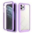 thumbnail image 1 of SaniMore for iPhone 11 Pro Case, Rugged PC Back & TPU Bumpers Two-Layer Structure Transparent Cover with PET Screen Protector Shockproof Protective Shell for iPhone 11 Pro, Purple, 1 of 7