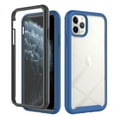 thumbnail image 1 of SaniMore for iPhone 11 Pro Max Case, Rugged PC Back & TPU Bumpers Two-Layer Structure Transparent Cover with PET Screen Protector Shockproof Protective Shell for iPhone 11 Pro Max, Darkblue, 1 of 7