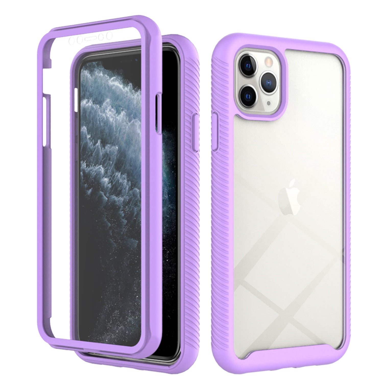 CellEver Clear Full Body Case for iPhone 11, Heavy Duty Protection with  Anti-Slip TPU Bumper and [2 Tempered 9H Glass Screen Protectors] Shockproof