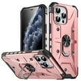 thumbnail image 1 of SaniMore for iPhone 12/12 Pro Multi-Functional Case, Rugged PC Magnetic Cover Built-in Car Mount & 360° Rotatable Metal Ring Kickstand Military Grade Shockproof Protective Shell, Rosegold, 1 of 8
